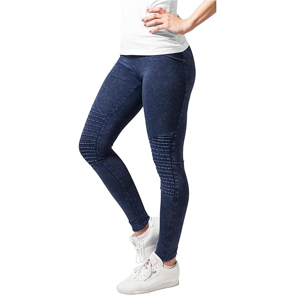 Leggings Donna URBAN CLASSICS - Effetto Denim, Elasticizzati, Con Dettagli Motociclista, Taglie XS-5XL - Foto 7