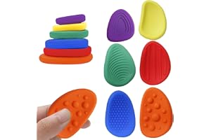 KHDULQ Fidget Toys Sensory Stones, 6 stycken sensoriska leksaker, autism, antistressleksaker, stressminskning, sensoriska lek