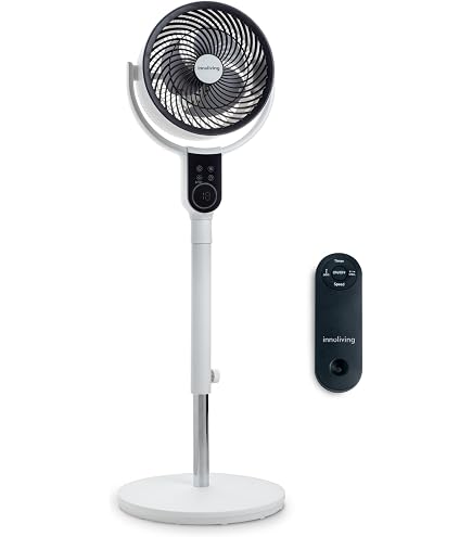 Ventilatore A Piantana BAKAJI 50W – Leggero E Salvaspazio, 6 Velocità Con Telecomando, Timer, Base Antiribaltamento, Diametro 25 Cm E Altezza 95 Cm