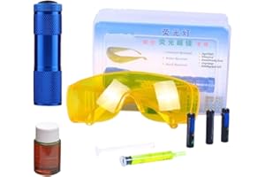 Huehkir Kühlmittel Lecksuchgerät Set,Kältemittel Lecksucher Taschenlampe | Praktisches Werkzeug Mit UV Lampe Für Fahrzeuge Und Kühlgeräte