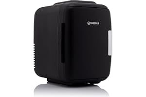 Subcold Classic4 Mini Fridge - Cooler & Warmer | 4 Litre/6 Cans | AC+USB | Portable Small Fridge for Skincare, Bedroom, Dorm, Car, Travel (Black)