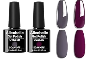 Allenbelle UV Nagellack Set 2 Farben,Gel Nagellack Geschenkset,Shellac Set Uv Gel Nail Art,Soak Off UV LED Gel Nagellack (DE-2PC-962+1587)