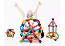 Cutesto 68 PCS Magnetic Toy Set for Kids Magnet Building Blocks Sticks STEM Toys for Boys Girls Stacking Magnet Educational T