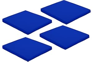 Gardenista Garden Chair Seat Pad | Indoor Outdoor Dining Cushion Seat Pads | Water Resistant Patio Garden Chairs Cushions with Secure Ties | Durable & Comfortable | 4 Pieces (Blue)