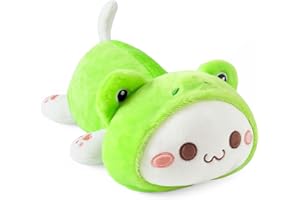 shownicer Peluche Chat Grenouille Peluche Kawaii Jouet Coussin en Peluche Cadeau pour Enfants et Filles (50 cm, Grenouille Chat)