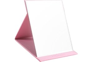 ‎DUCARE DUcare Reisespiegel Make Up Spiegel Klappspiegel mit PU-Leder Hülle Kompakter Super-HD-Spiegel für Schreibtisch, Büro, Zuhause, Camping, Reisen (20 x 15cm-Rosa)