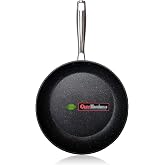 WECOOK! Ecochef Forged Aluminium Frying Pan 11 Inches, Induction, Non-Stick QUANTANIUM 3 Layers PFOA-free, 4 mm Thick, Suitab