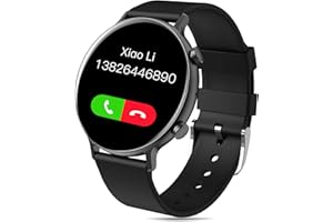 Smartwatch Rund für Herren Damen Frauen ShowyLive Fitness Aktivitätstracker Uhren mit Sprachanrufe, Pulsmesser, Schlafindex, Schrittzähler und Musikfunktion- IP68 Smartwatch für Android IOS