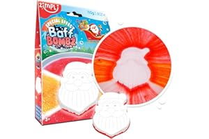 ZIMPLI KIDS ZIMPLI - Grande Bombe de Bain Père Noël Baff Bombz, Crée Magiquement des Effets Spéciaux Colorés, Bombe de Bain Cadeau de Noël pour Garçons et Filles, Petit Cadeau pour Bas de Noël