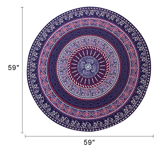 Nlife Frauen Boho Gypsy Runde Strand Handtuch Abdecken Strand Wear - 2