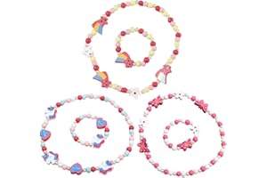 EIYVPRA 6 Pezzi Gioielli Bambina Collana Braccialetti, Gioielli con Unicorno per Bambini, Collana Bracciali Bambina, Collana e Braccialetti Set Regali di Compleanno per Ragazze, Gioielli Set per Bambini