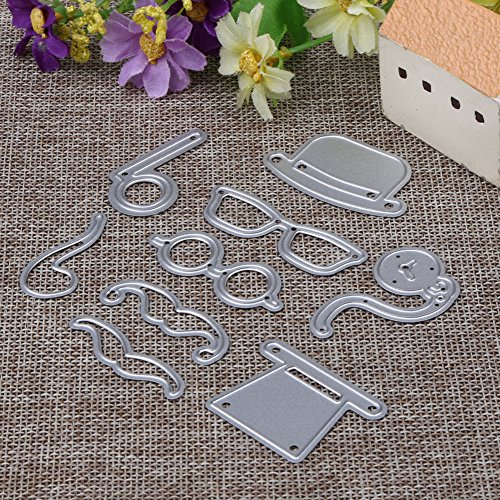Demiawaking 9Pcs Metall Schneiden Schablonen DIY Sammelalbum Dekor Papier Karten, Metall Buchzeichen , Metall Lesezeichen als Geschenk fuer Freunde - 3