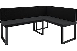 ‎FURNISTAR FURNISTAR Eckbank AKIKO METAL - Eckbankgruppe für Ihrem Esszimmer, Küche modern, Sitzecke, Essecke. Perfekt für Küche, Büro und Rezeption. Solide und starke Verarbeitung. (INARI 100, 196x142cm rechts)