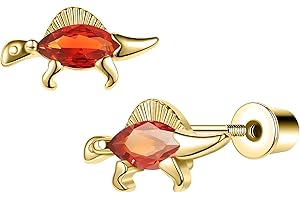 AoedeJ Dinosaur Earrings for Women Dinosaur Stud Earrings Screw Back Earrings Dragon Earrings with Flat Back
