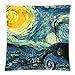 andersonfgytyh Starry Night and the Nightmare Before Christmas Printed Custom Pillow Case Decorative Cotton Zippered Throw Pillow Case Cushion Covers for Sofa Square 20x20 Inch Two Sides Great Gift