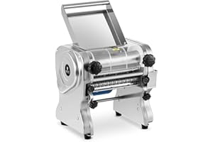 Royal Catering Machine À Pâtes Fraiches Électrique Machine Pour Faire Des Pâtes Italiennes Inox RC-EPM220 (Admission 22 cm, Épaisseur 1-14 mm, Largeur Des Pâtes 3/9 mm, 550 W, Électrique)