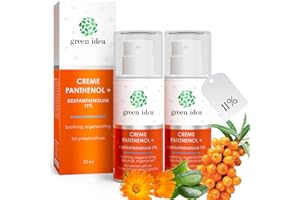 ‎GREEN IDEA Green idea PANTHENOL CREME 11% | hoher Gehalt an Dexpanthenol - Gesichtscreme, Panthenol Wund und Heilsalbe | Aloe Vera, Calendula, Sanddorn | After-Sun-Pflege | Ekzemapflege (2)