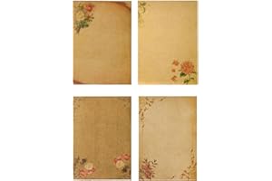 GIEEU Set di carta da lettere e buste vintage con 16 fogli, 8 buste, 8 chiavi retrò, 8 corde di canapa, 8 adesivi per lettere d'amore, matrimonio, invito, lettera di ringraziamento