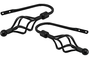Your Home Online Set Of 2 Metal Twist Curtain Pole Holdback Tieback Hold Back Bracket (Matt Black)