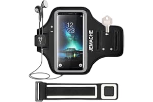 Galaxy S10 S9 S8 Armband, JEMACHE Gym Laufen Joggen Übung Workout Armbänder für Samsung Galaxy S10/S9/S8/S7 Edge mit Kartenhalter (Schwarz)
