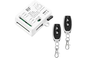Tedeligo 433 MHz radiowy przełącznik radiowy RF z 2 nadajnikami DC 7 V 12 V 24 V 36 V 48 V AC 12 V 24 V 36 V 10 A 2-kanałowy odbiornik przekaźnika do zasłony elektrycznej, bramy garażowej, światła