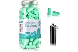 ERM TOOL Tappi per le Orecchie in Spugna Schiuma,Tappi per le Orecchie con Cancellazione del Rumore per Dormire,SNR più Alto di 38 dB, Taglia Unica per Russare, Studiare, Viaggiare, Moto, Rumori ecc. 60 paia