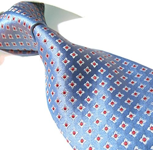 Towergem Extra Long Seven Fold Handmade 100% Silk Tie Blue Plaid XL Necktie