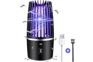 BUBBACARE Lampada Anti Zanzara, Lampada elettrica Anti Insetti 4000mAh Ricaricabile USB Trappola per Mosca Insetti 360 ° UV Elettrico Anti Zanzara Luce Notturna Indoor Esterno Luce Notturna Potente Attraente
