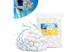 UNGFU MALL Balles filtrantes pour piscine - 200 g - Pour filtre à sable - Pour piscine - Remplacement pour 5,6 kg de sable filtrant - Convient pour filtre de piscine, système de filtration de piscine