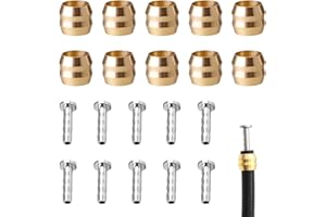 KMUQSHY 10 Piezas BH90 Manguera Hidráulica Freno Disco, Conector Insertos Oliva para Shimano Frenos, Reemplazo para M615 M675 T750 M785 M985 M7000 M8000 M9000 Inserto de Conector y Oliva de Freno de Latón