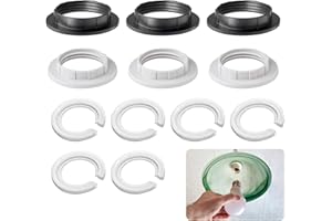 DEWFIGS ㅤ 6 Stück E27 auf E14 Lampenschirm Adapter, Kunststoff Reduzierring für Lampenschirme, 6 Stück E14 Schraubring für Lampenfassung, Hitzebeständige Gewinde Adapterringe, Ideal für Glühbirnen Installation
