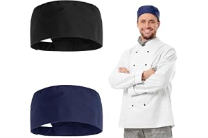 ZHYUAN 2 stycken kockhatt unisexkockmössa, professionell kokmössa, kockmössa, kockkockmössa, kock-kock-hatt bomull, lämplig för restauranger, kök och bagerier