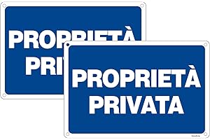 Goodvia Cartello Proprieta Privata Metallo 20x30cm, Segnaletica Proprietà Privata in Alluminio Targa Proprietà Privata Riflettente, Impermeabile e Resistente ai Raggi UV