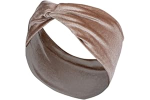 WOETWOAT Fasce larghe per le donne, fasce per capelli annodate antiscivolo alla moda, fascia per spa, Fasce Per Capelli Donna, fascia per la testa testa fascia elastica in velluto dorato (9#Khaki)