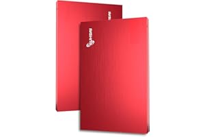 SUHSAI Disco rigido esterno portatile USB 2.0 HDD Storage Drive Design Disco rigido per trasferimento dati ad alta velocità da 500 GB Compatibile con PC, Mac, Windows, Desktop (Rosso)