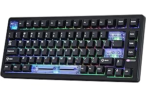 EPOMAKER HE80 Tastiera da Gioco a Effetto Hall, 8K Polling & 32K Scan, Creamy Gasket, DKS, SOCD, RGB Backlit, Hot-Swappable, Tastiera Cablata per PC & Mac (Nero, Magnetic Linear Switch)