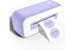 Phomemo Impresora de Etiquetas PM246S, Impresora térmica DHL para Mac/PC, Etiquetas de envío, Impresora de Etiquetas, Impresora autoadhesiva para Amazon, Etsy, Shopify, Royal Mail, DHL, FedEx-Morado