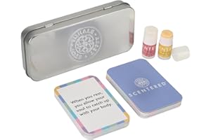 Scentered Gratitude & Affirmation Gift Set – 42 Pocket-Sized Mindfulness Cards with Aromatherapy Balms for Positivity, Mood Boost & Self-Care in Reusable Tin