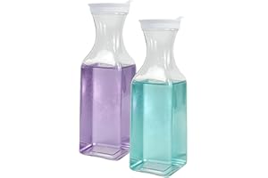 Byfoyif 2 Pcs Distributeur Lessive Liquide 1500 ml, Bouteille Lessive Verre avec Couvercles et 18 Étiquettes, Pot Lessive Liquide Buanderie, Flacon Lessive Poudre Transparent, pour Salle de Bain
