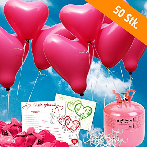 10-100x Herzballons Ø30cm + Helium Ballongas + PORTOFREI + Ballonflugkarten. High Quality Premium Ballons vom Luftballonprofi & deutschen Heliumballon Experten