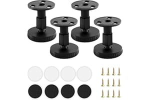 ZUYIST 4 Stück Möbelfüße Verstellbar, 24-62mm Höhenverstellbare Füße für Möbel, Möbelfüße Schwarz aus Kohlenstoffstahl, rutschfeste Schrankfüsse mit 2 Installationsmethoden für Tische Schränke