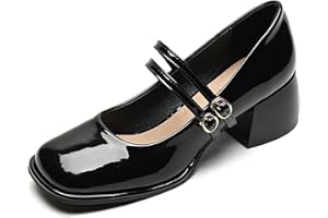 CAFETU Mary Janes – Chaussures Habillées Confortables À Talons Bas Et Épais pour Femmes, Escarpins À Bout Carré Et À Bout Fermé, Mocassins pour Femmes