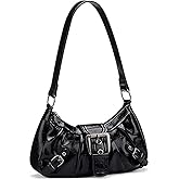 XFSAFDM Y2K Bag, Aesthetic Shoulder Bag for Women, Stylish Party Handbag, Casual Black Purse, Bag for Girls, PU Material