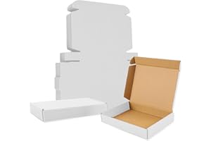 Wellpack Europe Corrugated Cardboard Large Letter Small Parcel Boxes Postage Shipping Postal Size C4 A4 349x249x24mm 35x25x2cm White Pack of 10