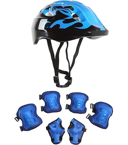 Kit De Protection Complet Enfant Freebily - Casque + Genouillères + Coudières + Protège-poignets - Pour Vélo, Skate, Roller, Trottinette