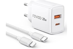 RAVIAD iPhone Ladekabel und Schnellladegerät [MFi-Zertifiziert] 20W iPhone Ladegerät, 2M USB C auf Lightning Kabel mit Netzteil Power Adapter Ladestecker für iPhone 14 Pro Max 13 Plus 12 11 SE X iPad