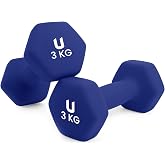 unycos - Non-slip Neoprene Dumbbells 1-10 kg for Fitness | With neoprene coating, comfortable grip and exercise e-book for st