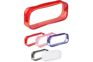 Soul Projekt Rouge Trousse à Crayons Transparente pour étudiants Examen, Bureau, Papeterie. Pochette de Maquillage de Voyage, Trousse de Toilette Portable, cosmétique, PVC, Pencil Case Red x 1