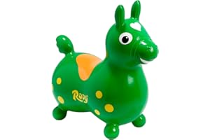 Cavallino Gonfiabile Rody Gymnic Originale - Giocattolo Cavalcabile Made in Italy - Stimola Equilibrio, Coordinazione, Motricità - Colore Verde