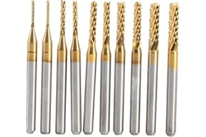 KSTE 1mm fräser, 2 Stück x 5 Größen Schaftfräser, Fräser Schneidespitzen Frässtifte Werkzeugdurchmesser 1MM 1,5 mm 2MM 2.5MM 3MM Parts Kit